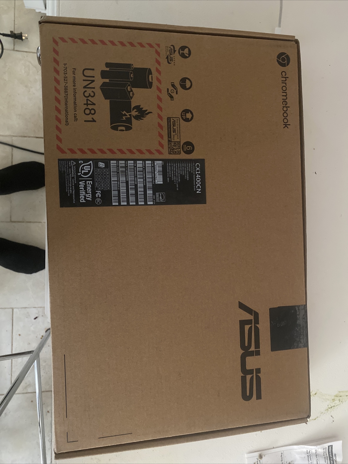 asus chromebook CX1 14”, Intel Celeron, 4GB Memory, 64GB eMMC, Chrome OS