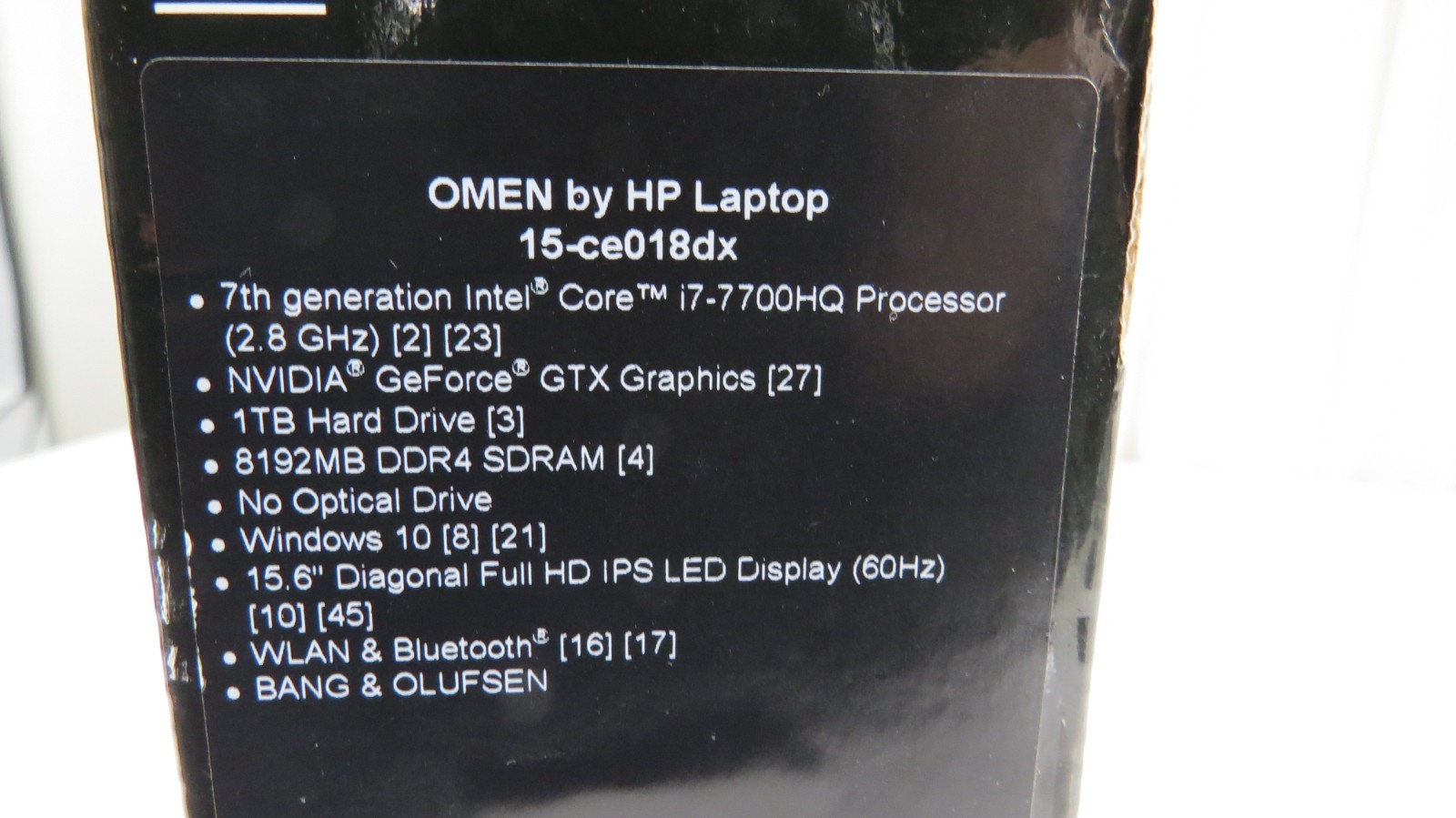 HP Omen 15-ce018dx 15.6″ Laptop Core i7 2.80GHz 8GB RAM 1TB HDD GTX 1050 Win 10