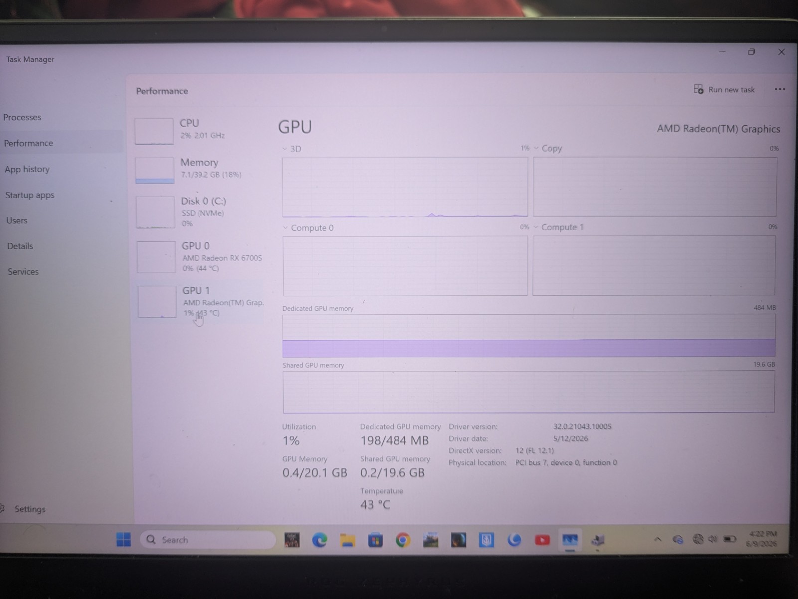 ASUS ROG Zephyrus G14 GA402RJ Ryzen 7 6900HS RX 6700S 32GB 2TB new keyboard