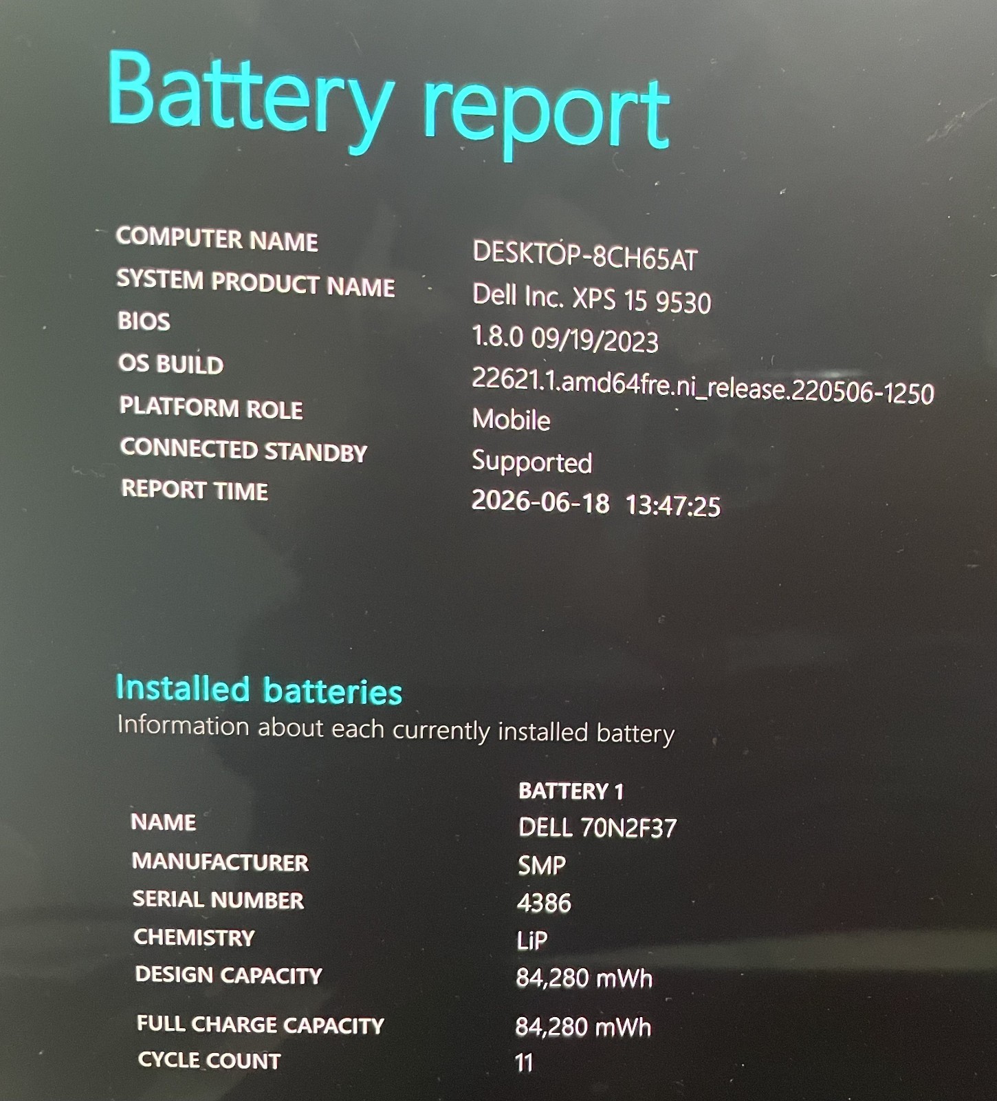 Dell XPS 15 9530 3.5K OLED Touch i7-13700H 32GB 1TB SSD RTX 4050 – 100% Battery