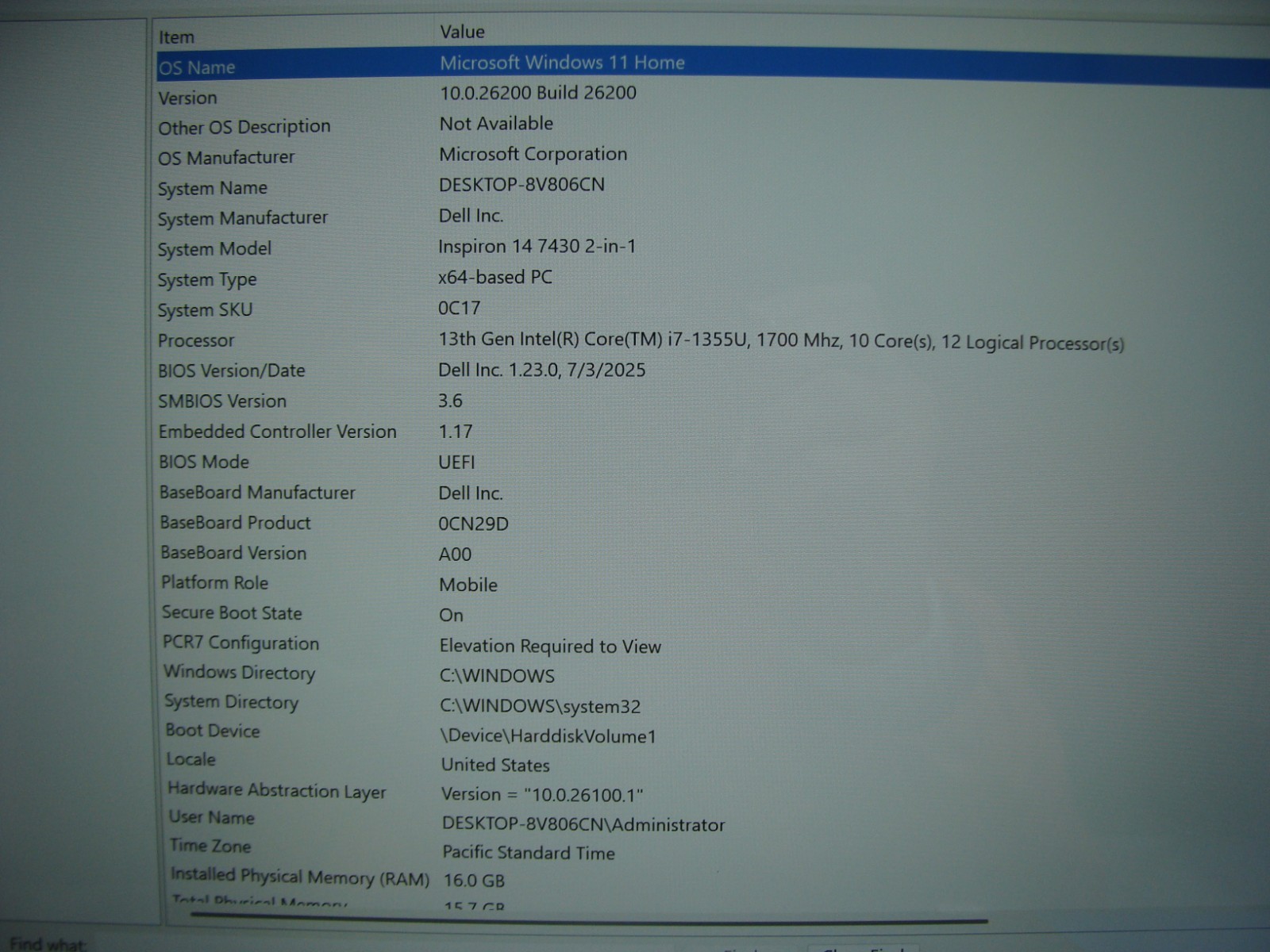 Dell Inspiron 7430 14” FHD+ TOUCH core i7-1355U 1.7GHz 16GB 1TB SSD Win11Home