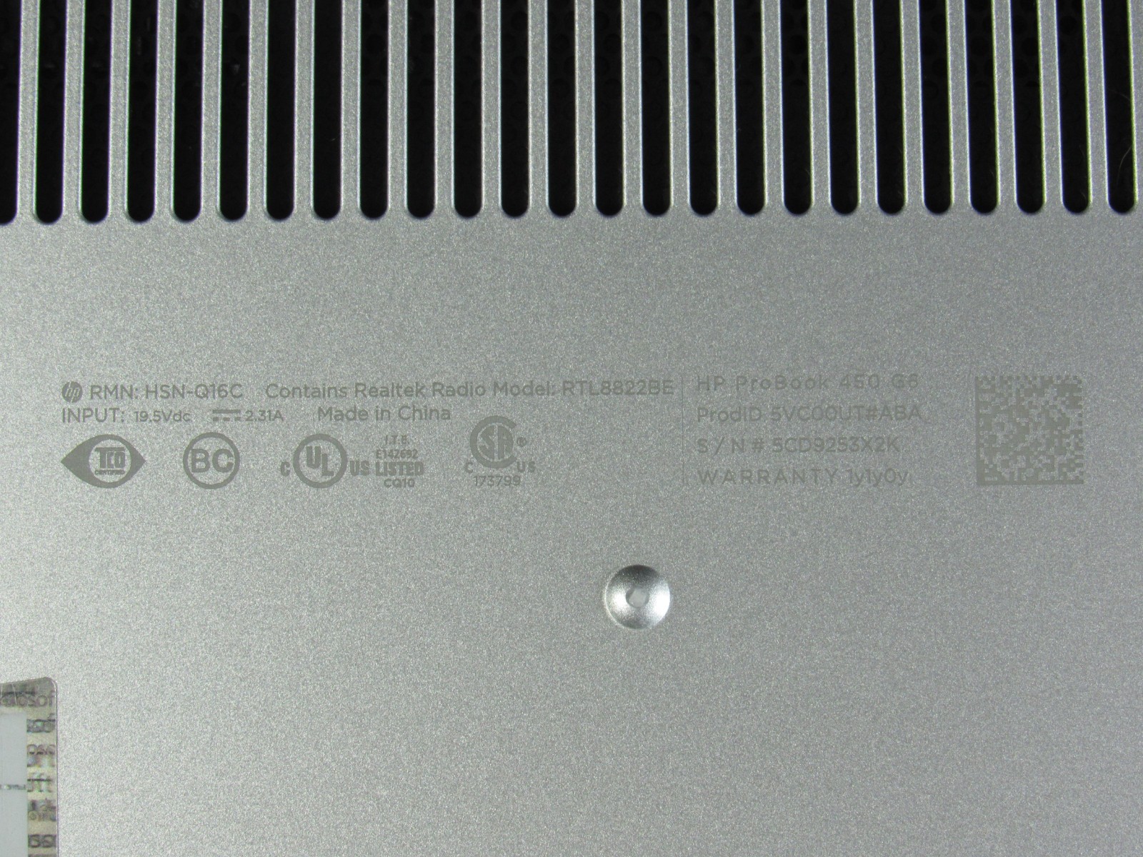 HP Probook Core i5 8th gen – 8265U CPU- 1.60GHz – 8GB – 128 MB Graphics 238 GB
