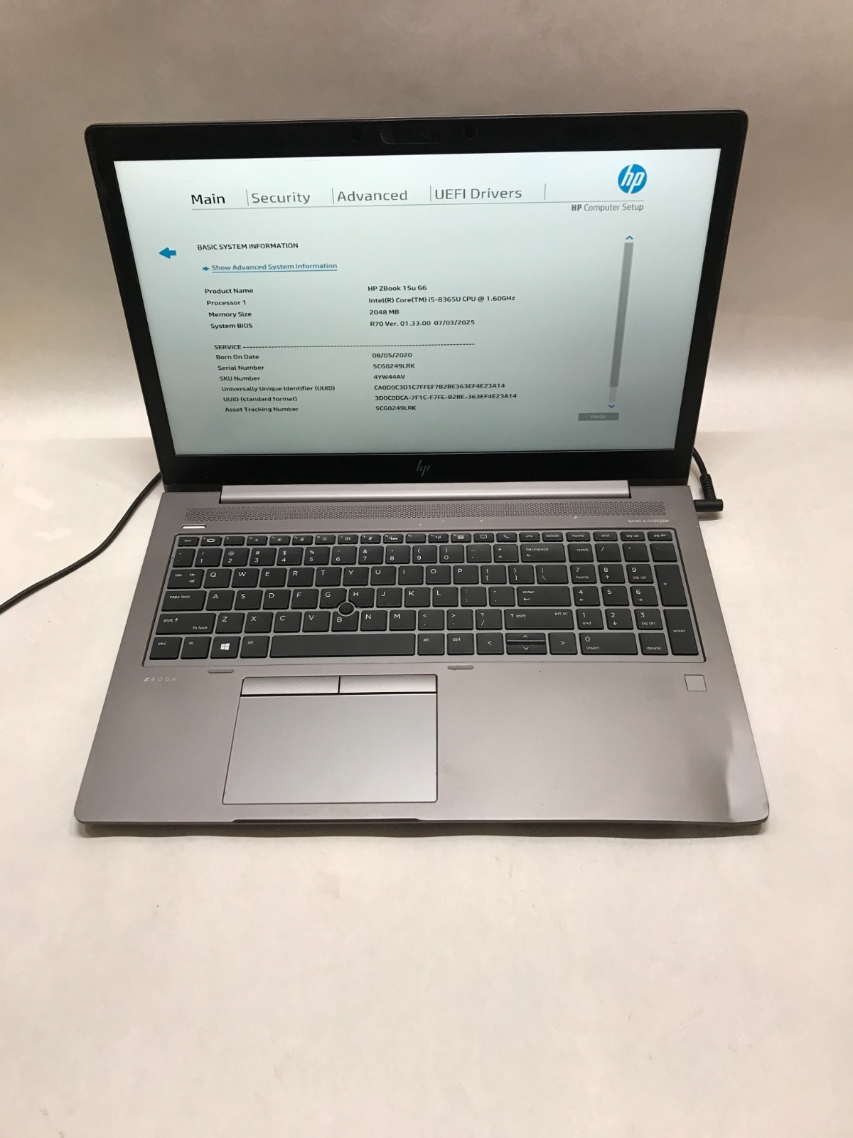 HP ZBook 15u G6 15″ Intel Core i5 NO RAM NO HDD/OS For Parts BENT CHASSIS!! – DW