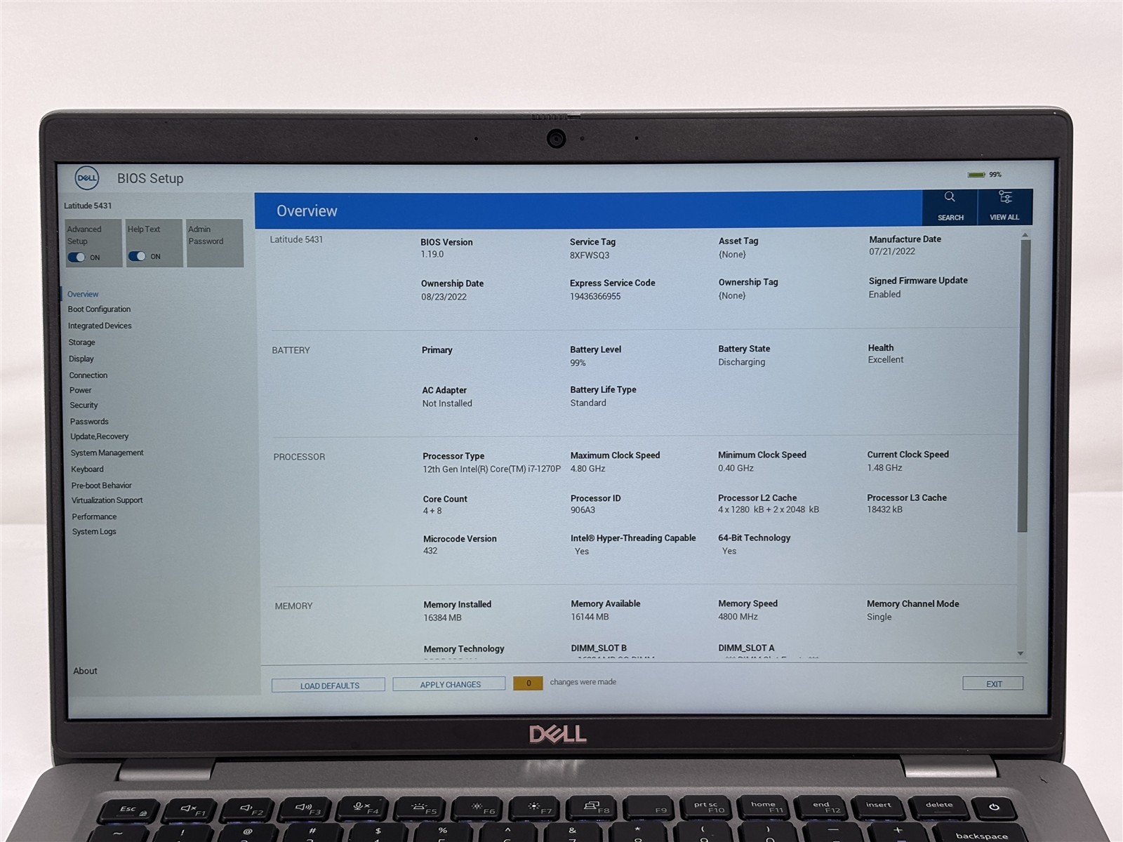 Dell Latitude 5431 14″ 16GB 256GB SSD Intel Core i7-1270P Intel Iris Xe 2.2GHz