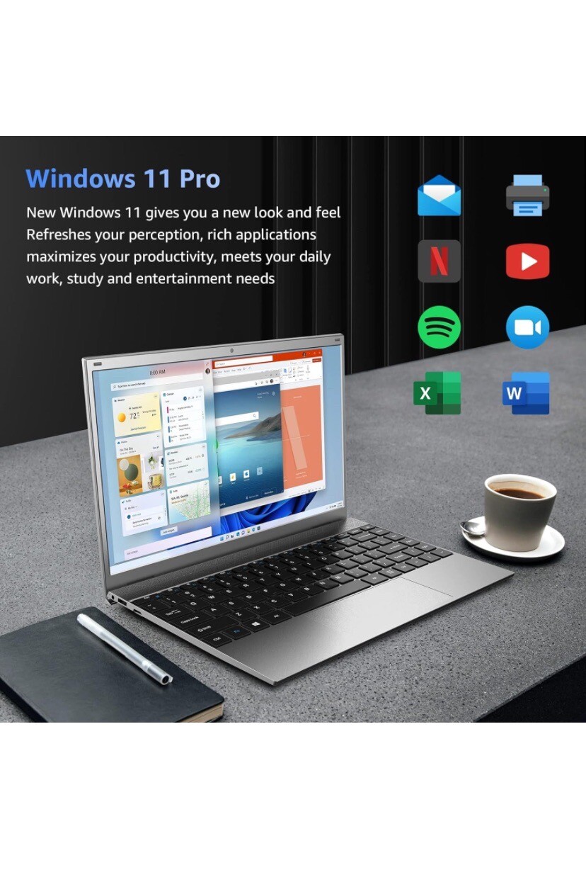 Tulasi Laptop Computer, 12GB RAM,512GB SSD,Intel Quad-Core Processor up to2.7GH