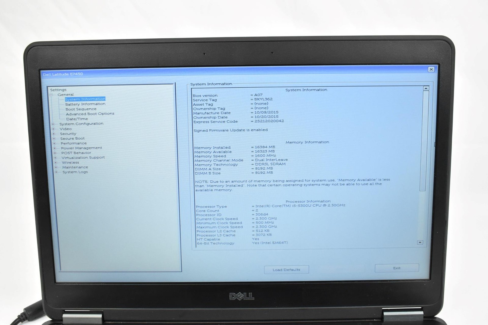 Dell Latitude E7450 Laptop i5-5300U 2.3GHz 16GB 128GB SSD HD No OS 14″ *See*