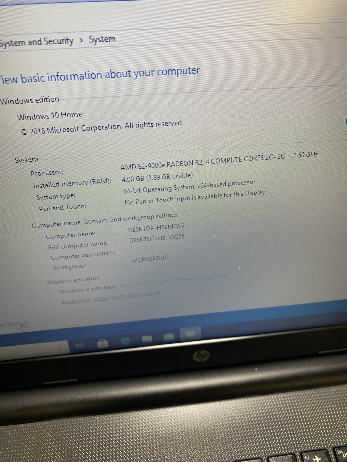 HP 255 G6 Laptop 15.6″ Screen 4GB Ram 500GB HDD Windows 10 KEYBOARD ISSUE