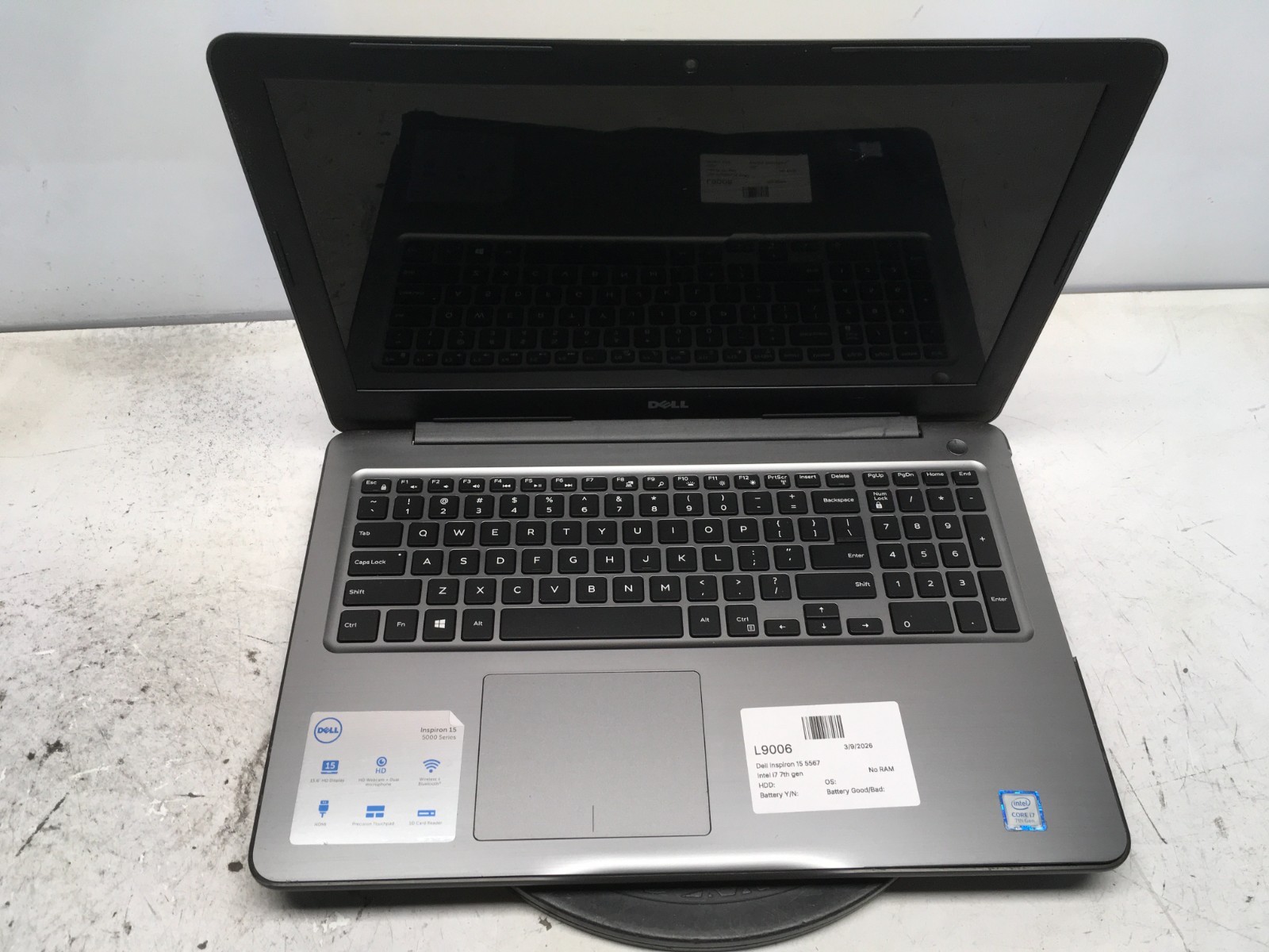 Dell Inspiron 15 5567 Intel i7 7th Gen No RAM NO HDD