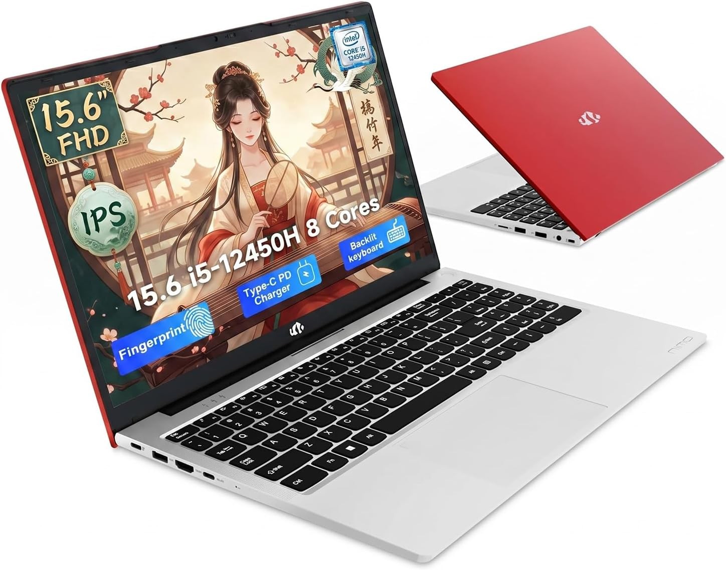 NIMO 15.6″ FHD-IPS-Laptop, Intel i5-12450H 8 Cores 8GB RAM 256GB SSD
