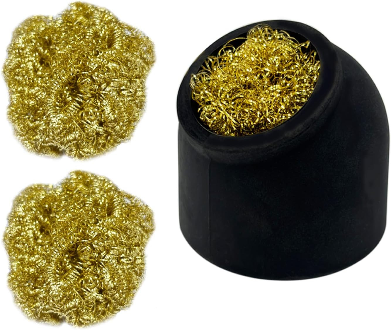 Soldering Iron Tip Cleaner 3Pcs Soft Coiled Brass Tip Cleaner with Silicone Hold