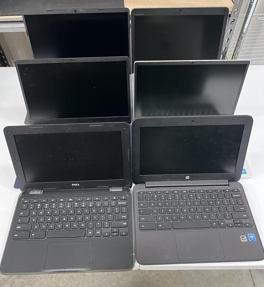 HP Elitebook 840 G3, 250 GB Notebook, Dell Chromebook 14a nf0131wm – Lot of 6