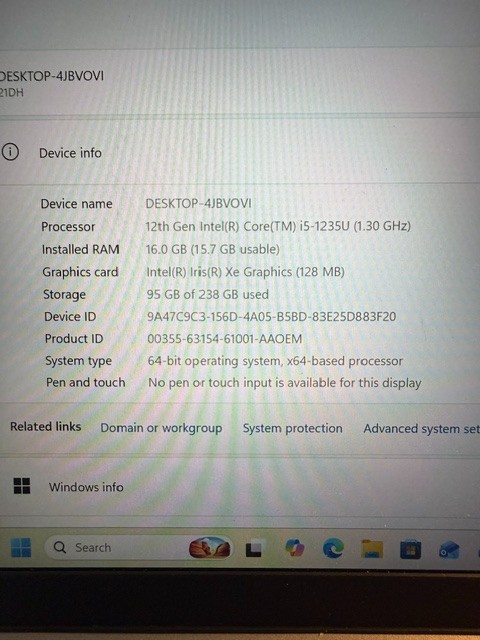 Lenovo ThinkBook 14 G4 IAP i5-1235U 256GB SSD 16GB RAM (No Charger Included)