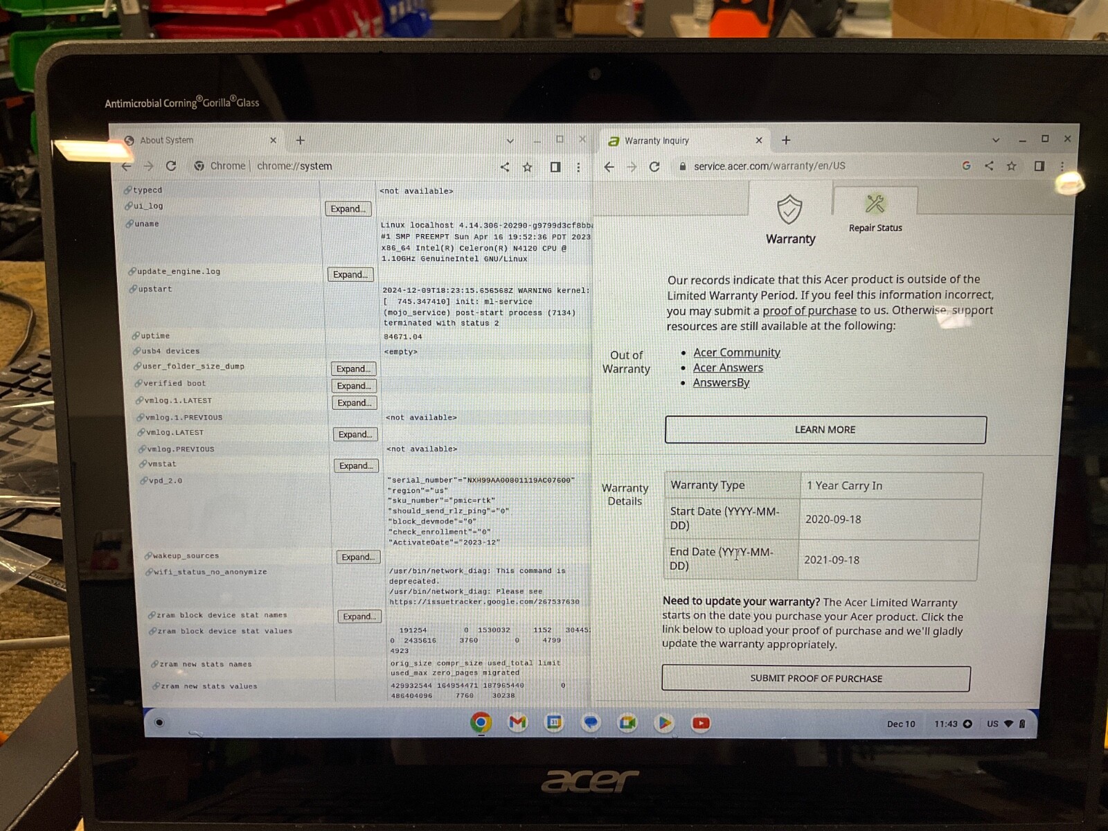 Acer Chromebook Spin 512 R851TN-C9DD Flip N4100 32GB 12″TOUCH NX.H99AA.002