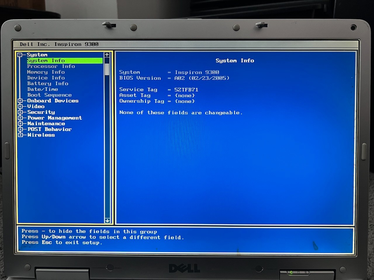 Dell Inspiron 9300 PP14L – 17” Laptop – POWERS ON – NO HDD (READ DESCRIPTION)