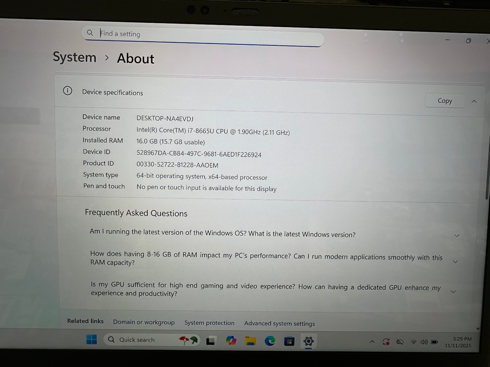 Lenovo 20QD000SUS TP X1 Carbon 7th Gen 14″ 256GB SSD Intel UHD Graphics W11 Pro