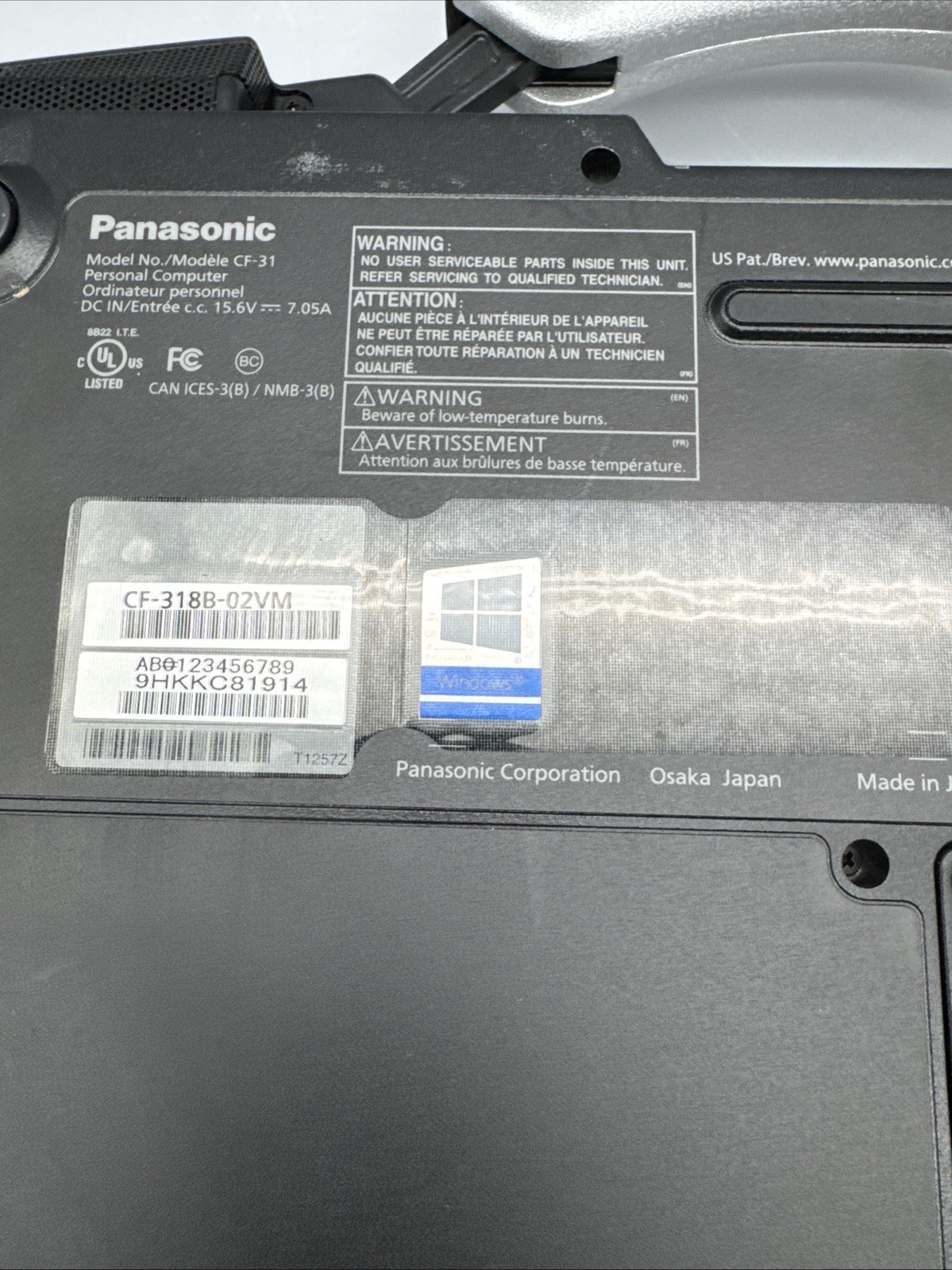 Panasonic Toughbook CF-31 Touchscreen i5-7300U 16GB DDR4 DVDRW No HD/OS/AC