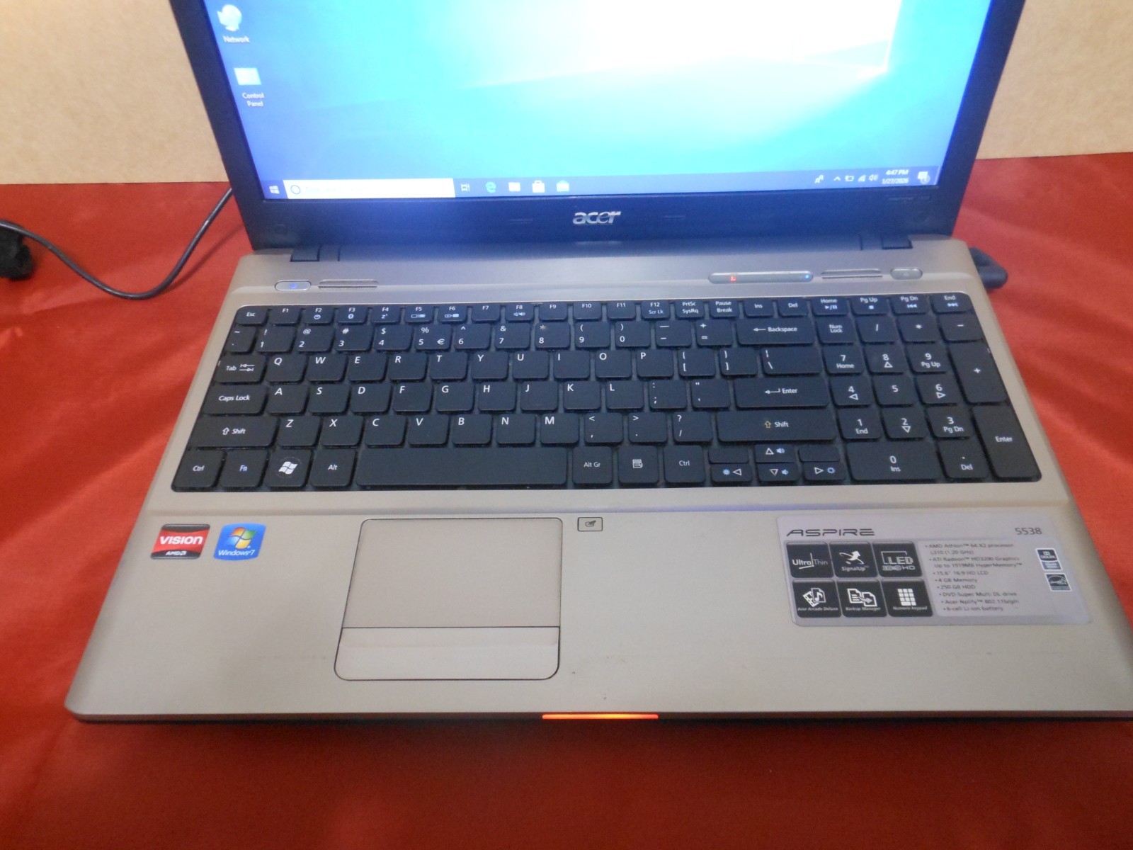 ACER LAPTOP 5538 AMD ATHLON X2 DUAL CORE PROCESSOR