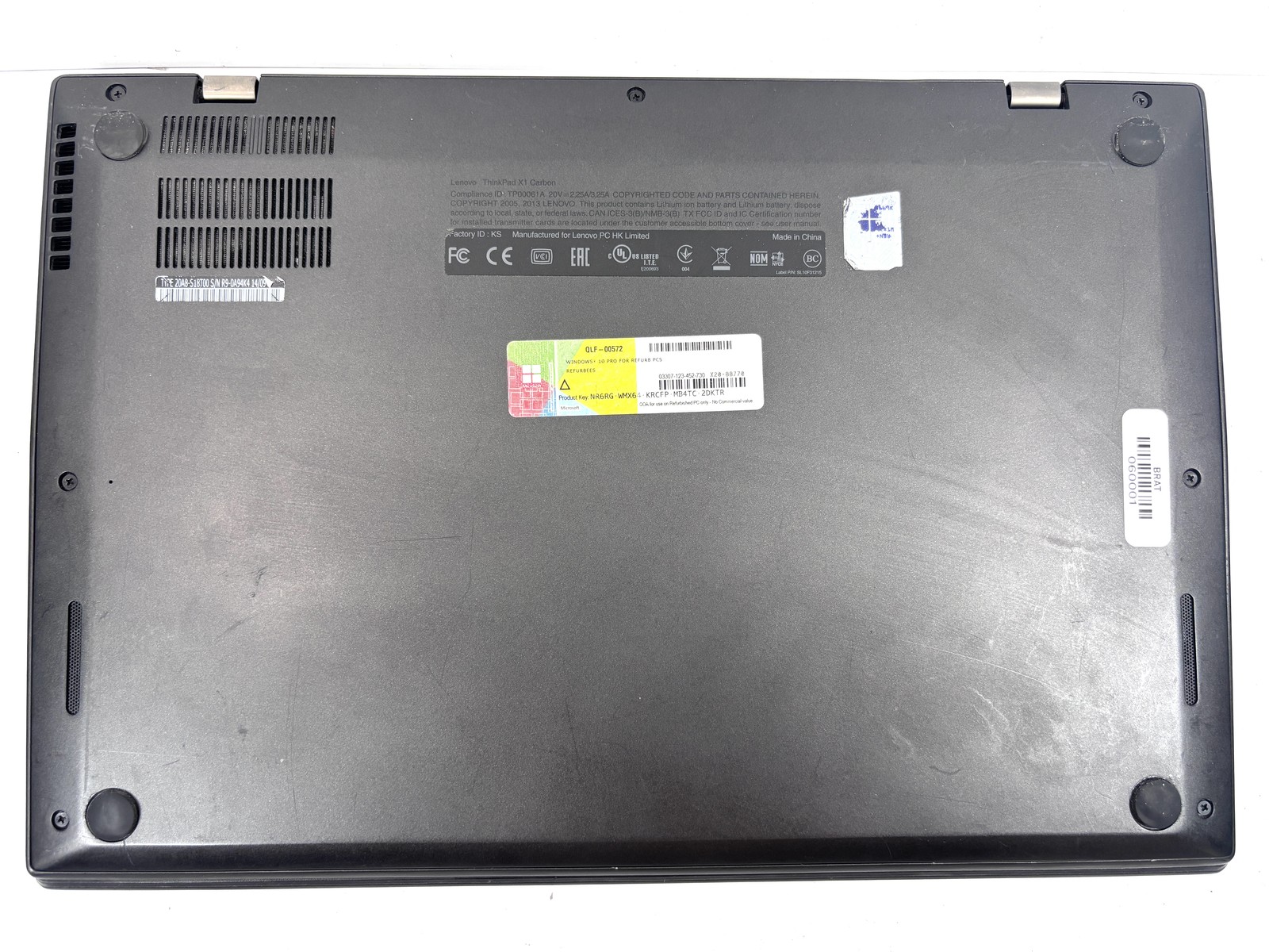 Lenovo ThinkPad X1 Carbon 2nd Gen – 14″ FHD, 1.9GHz i5, 8 RAM, No Storage