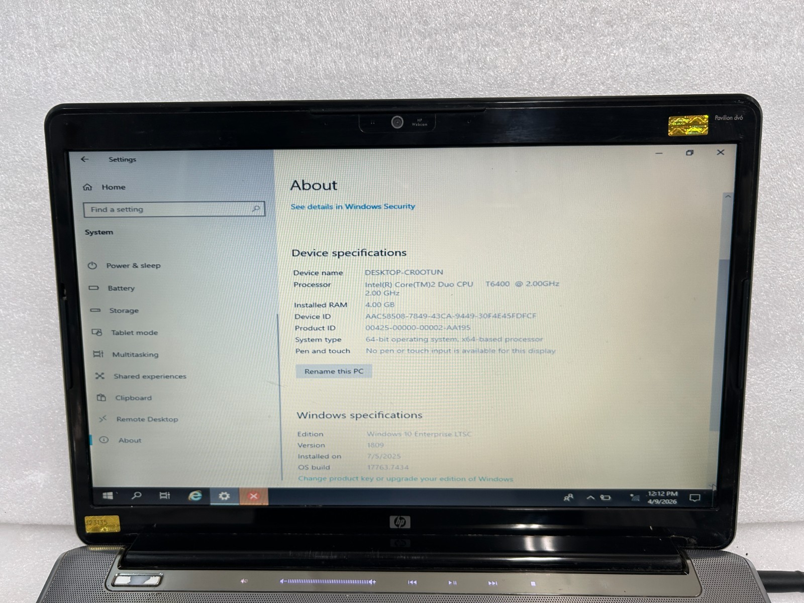 HP Pavilion DV6-1030US Motherboard Core 2 Duo T6400 2GHz 4GB & keyboard topcase
