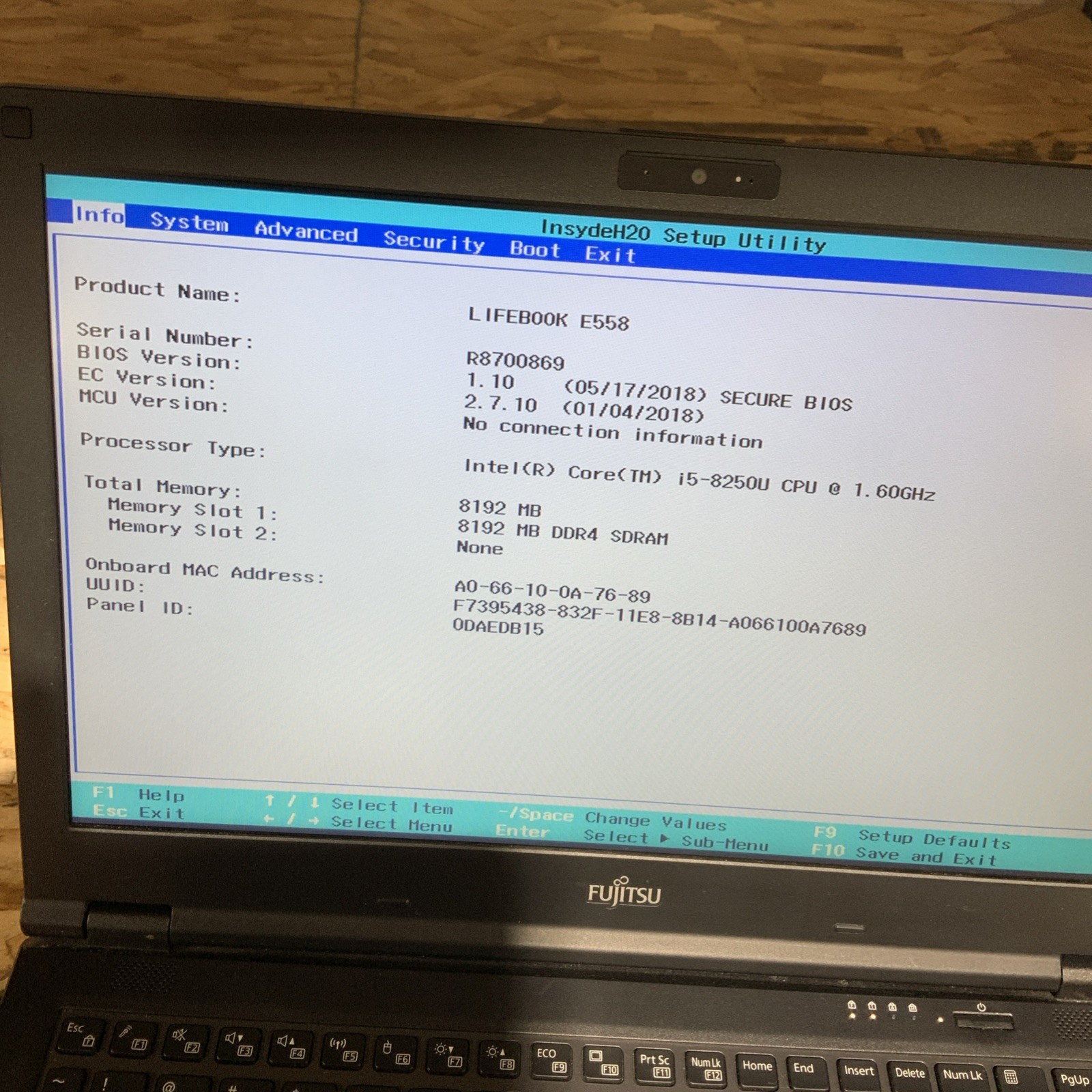 Fujitsu Lifebook E558 I5-8250U 1.60GHZ 256GB SSD 8 GB RAM Win 11 A005