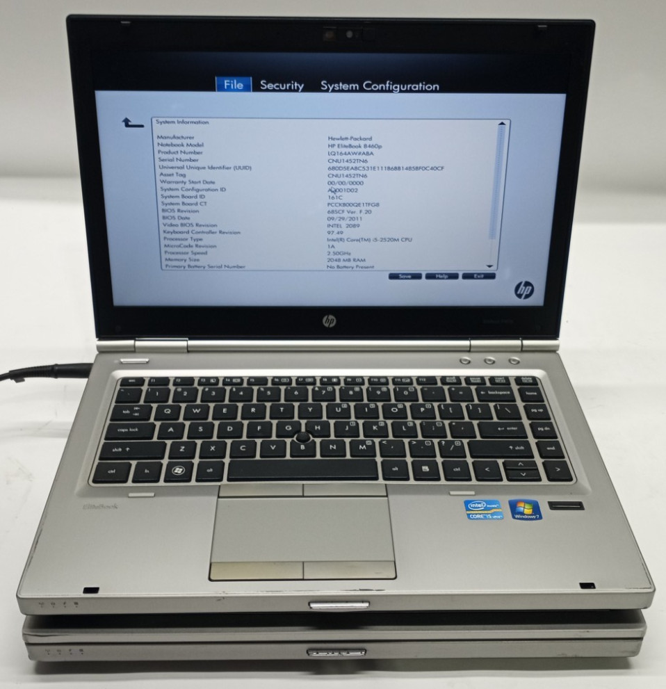 Lot of 2 HP EliteBook 8460p i5-2520m@2.50GHz 4GB RAM No HDD/OS/Battery MC584*