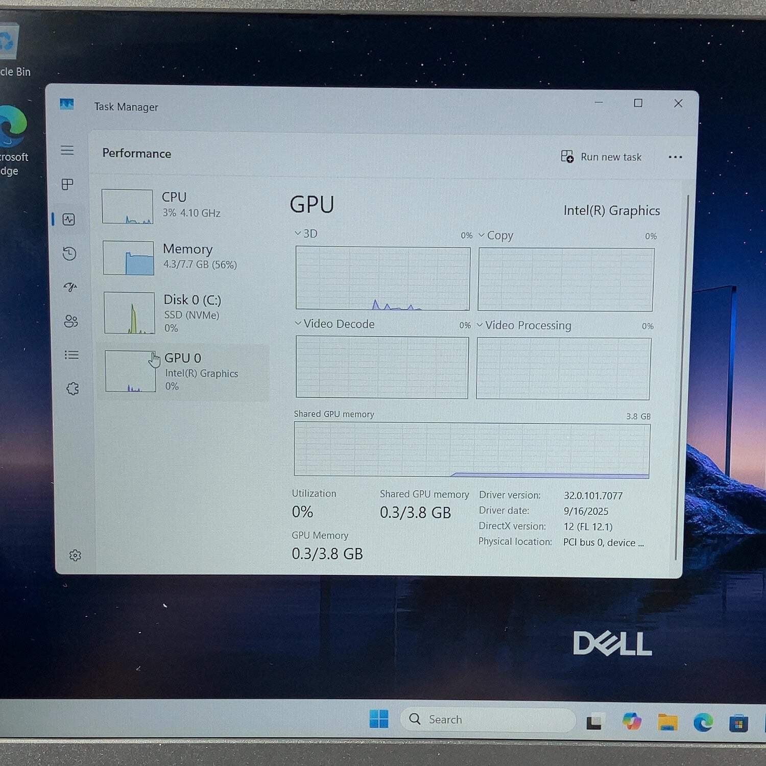 Dell 15 DC15250 15.6″ Core 3 100U 1.2GHz 8GB RAM 512GB SSD