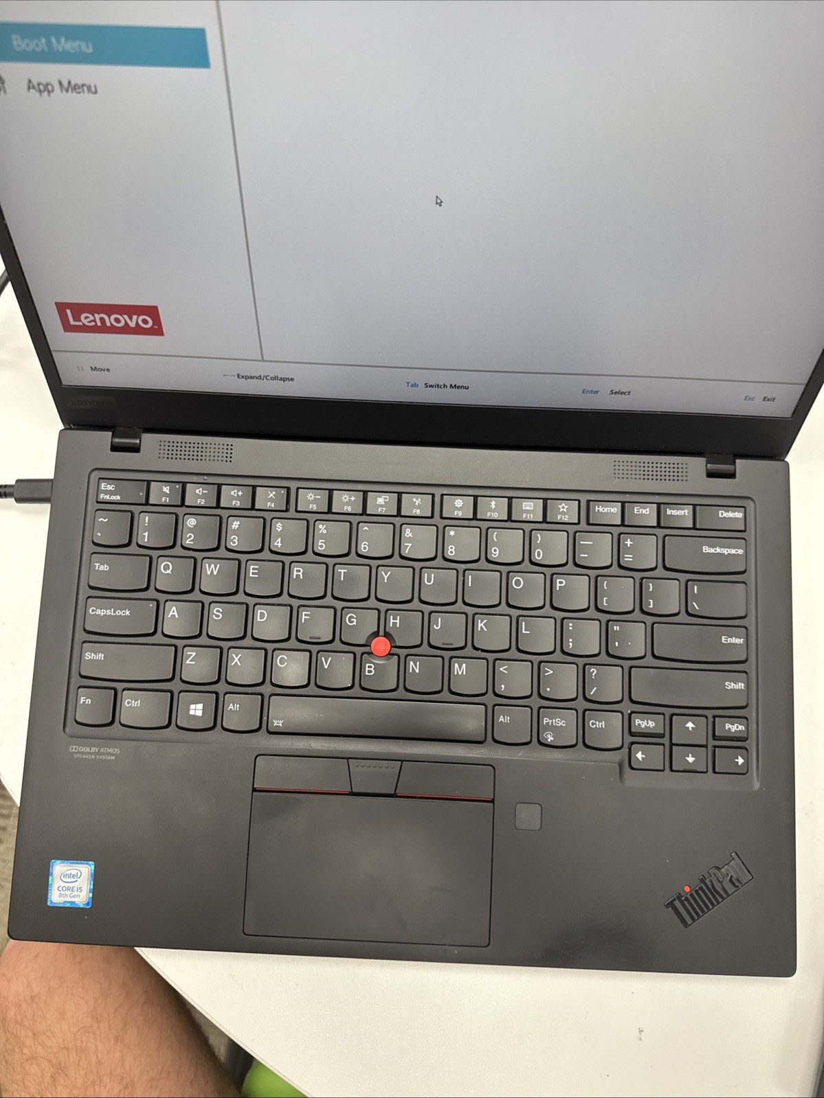 lenovo thinkpad x1 carbon gen 7 i5 (boots to bios)