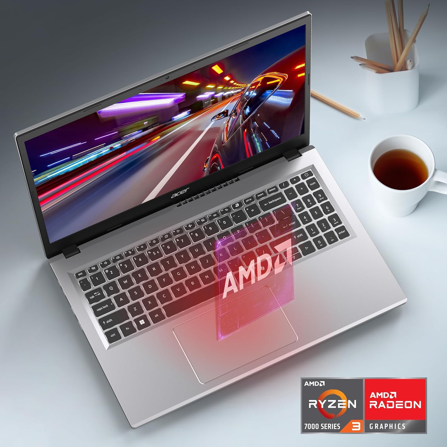 Aspire Go 15 AI Ready Laptop | 15.6″ FHD IPS Display | AMD Ryzen 3 7320U | AMD R