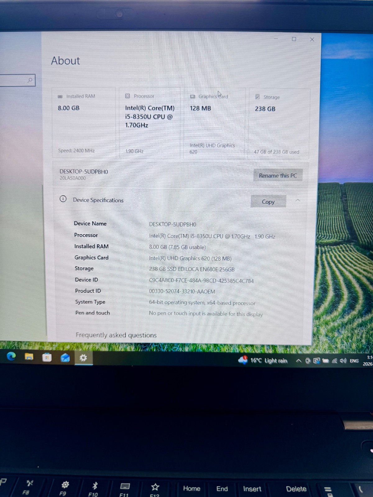 Lenovo Thinkpad T580 Dual Batter| i5 Intel 1.9GHz | 16GB RAM | 512GB SSD | 15.6″