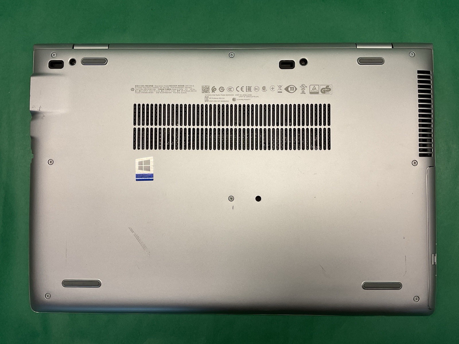 HP ProBook 650 G4 15.6″ Core i5-7300U – Powers On – NO HARD DRIVE- Untested