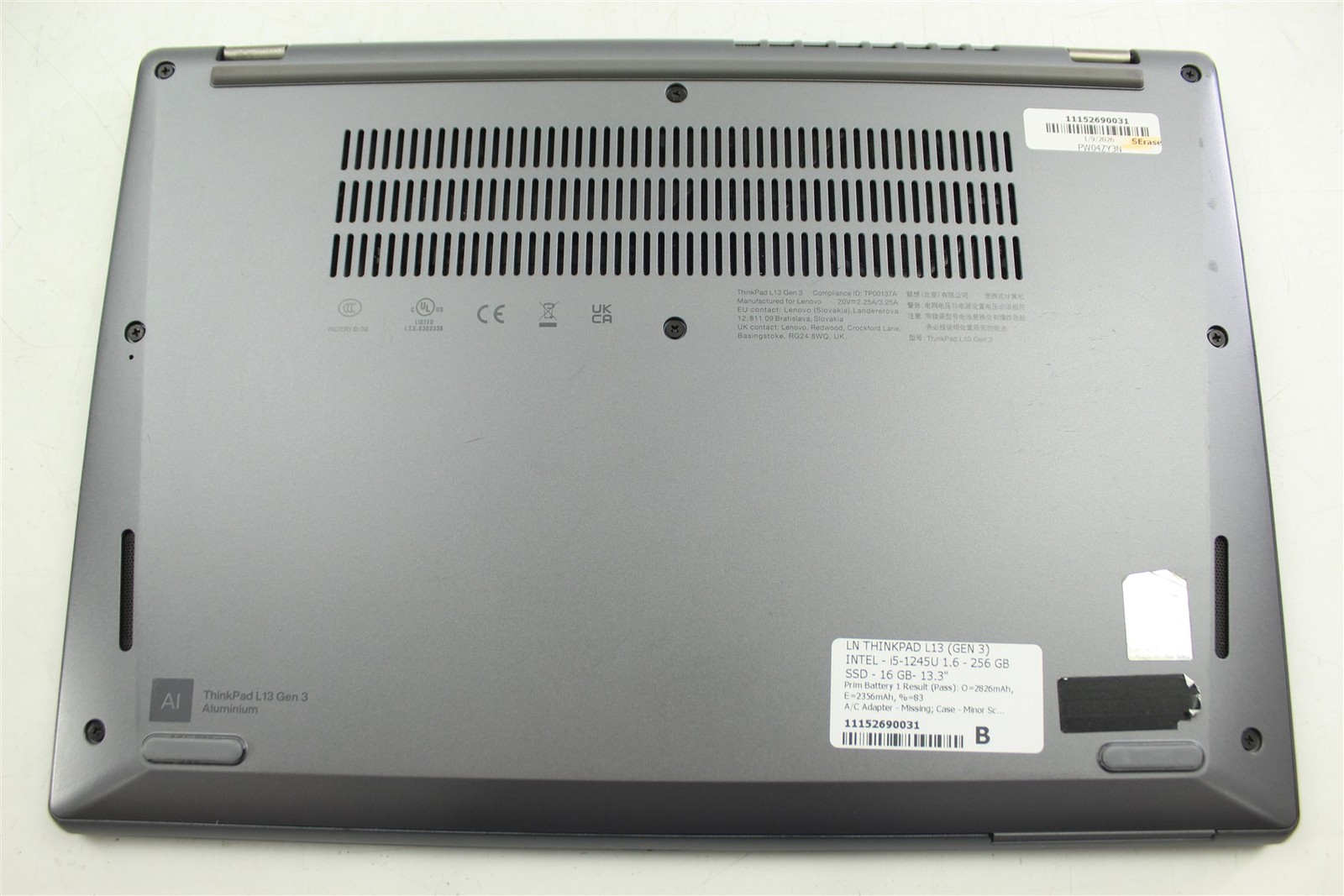 Lenovo ThinkPad L13 Gen 3 13.3″ i5-1245U 1.6GHz 256GB SSD 16GB RAM W11P