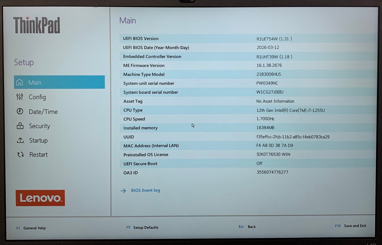 Lenovo ThinkPad L13 Gen 3 14″ Laptop i7-1255U 16GB, 512GB NVMe, Remote Managed
