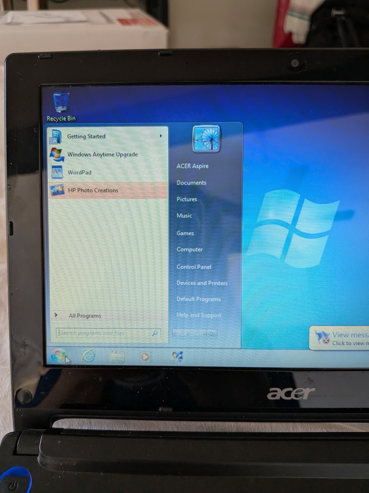 Acer Aspire One Blue D255E Laptop Atom N455 1GB RAM 250GB HD Windows 7 Works!
