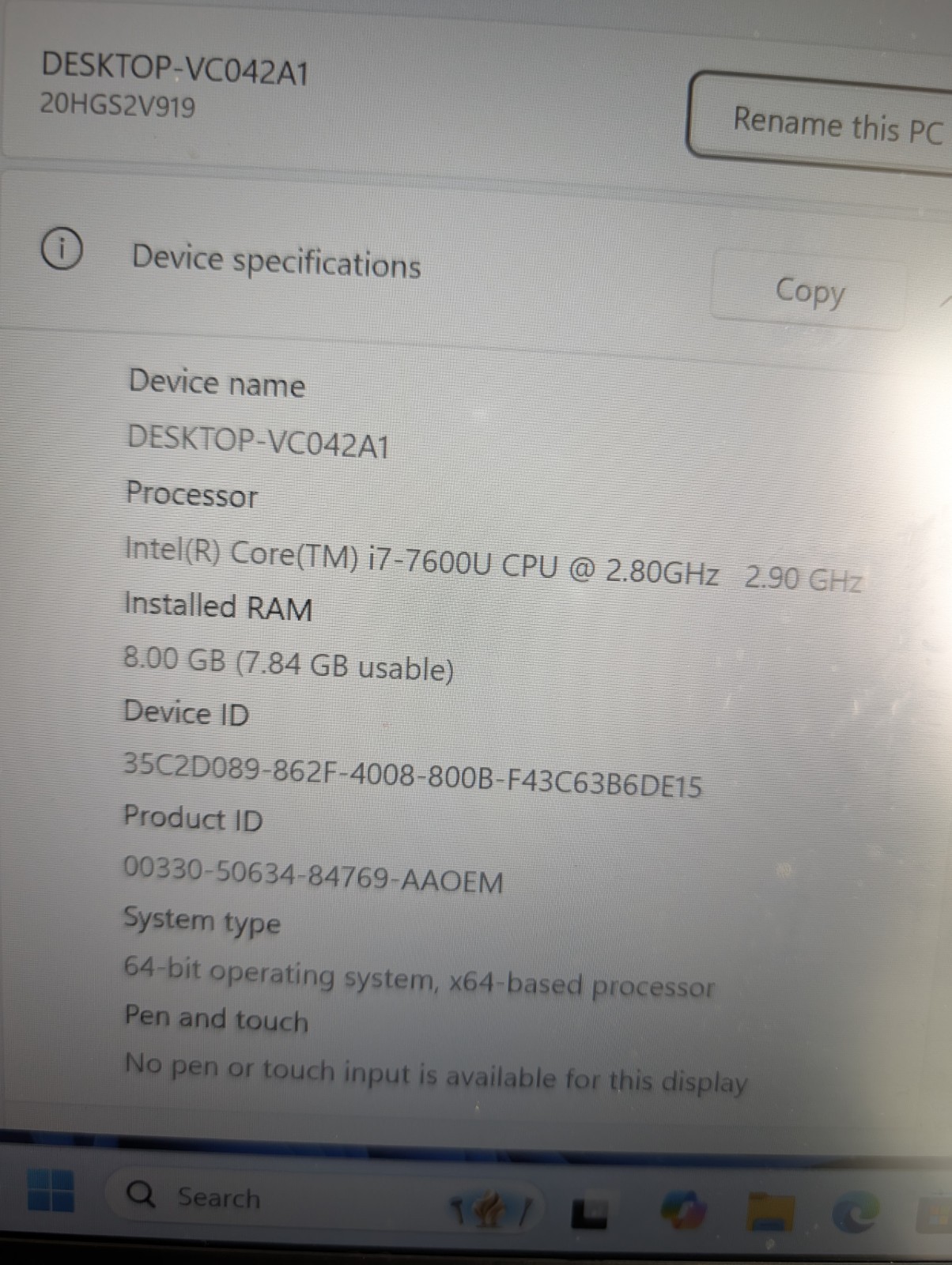 Lenovo ThinkPad T470s, i7-7600U 2.80Ghz, 8GB RAM, 256GB SSD BKLT Win 11