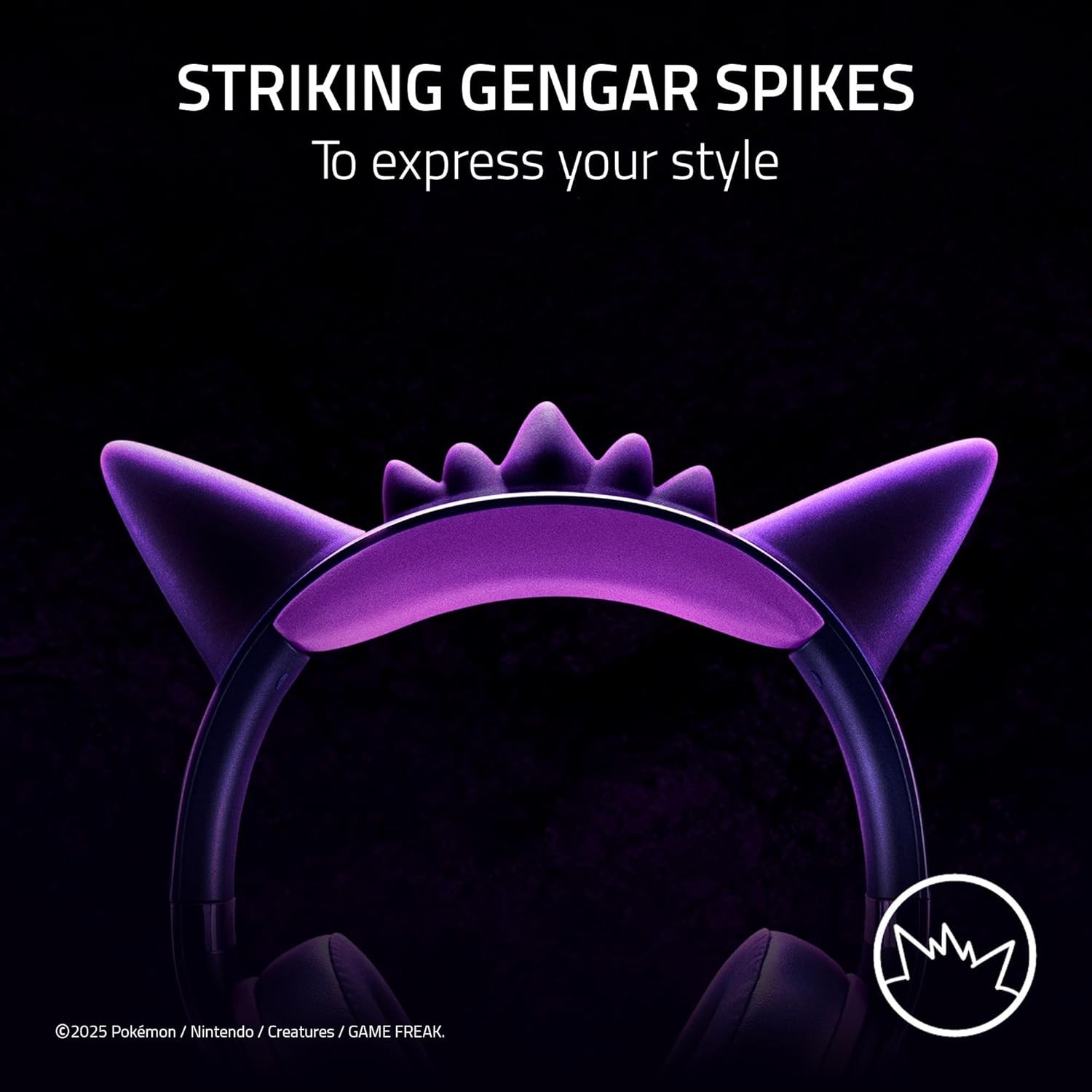 Razer Kraken Kitty V2 USB Wired Headset: Gengar Spikes Pokemon Gengar Edition