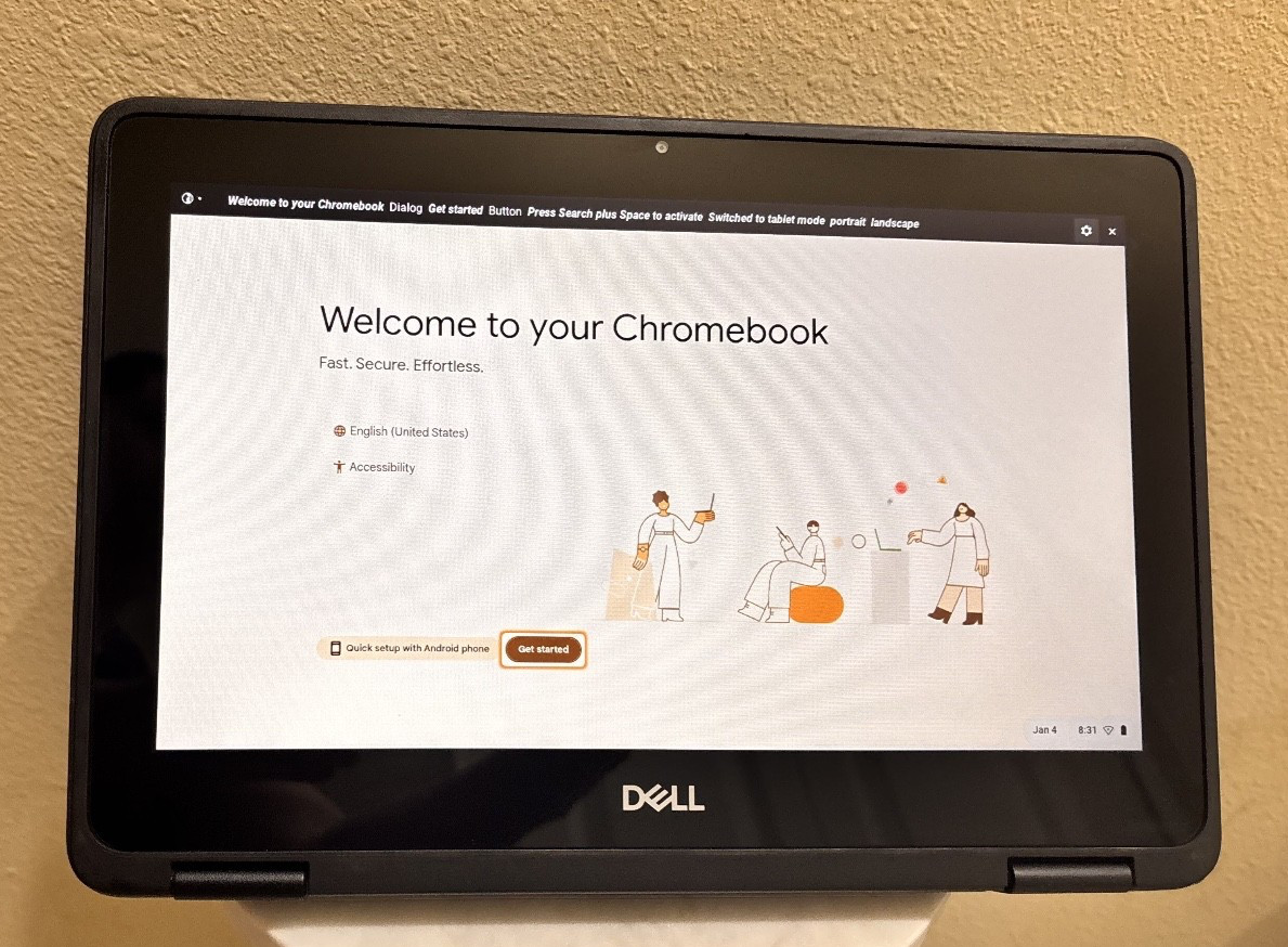 Dell Chromebook 3100 2-in-1 Touchscreen Laptop Tested Working Good Condition No