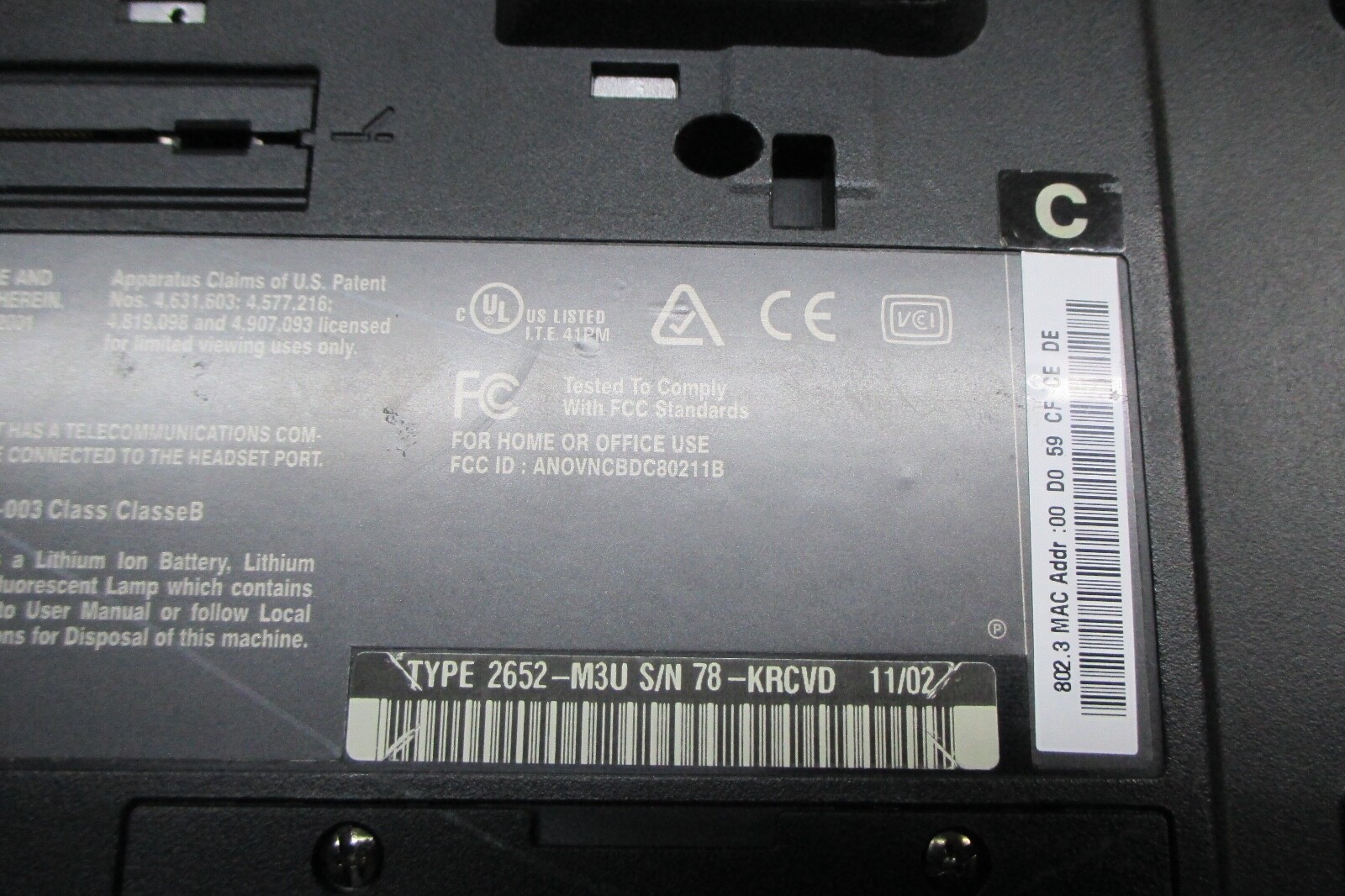 IBM ThinkPad A31 Intel Pentium 4 M 1.25GB NO HDD – BIOS Locked