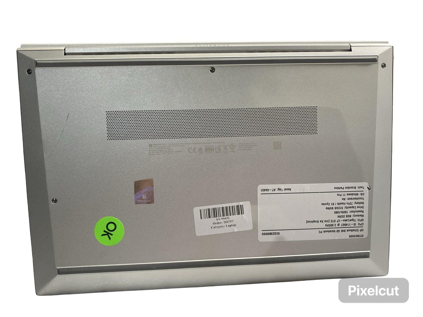HP EliteBook 840 G5 i7 8650U 16GB 512GB Win11Pro Laptop Grade C w/Battery