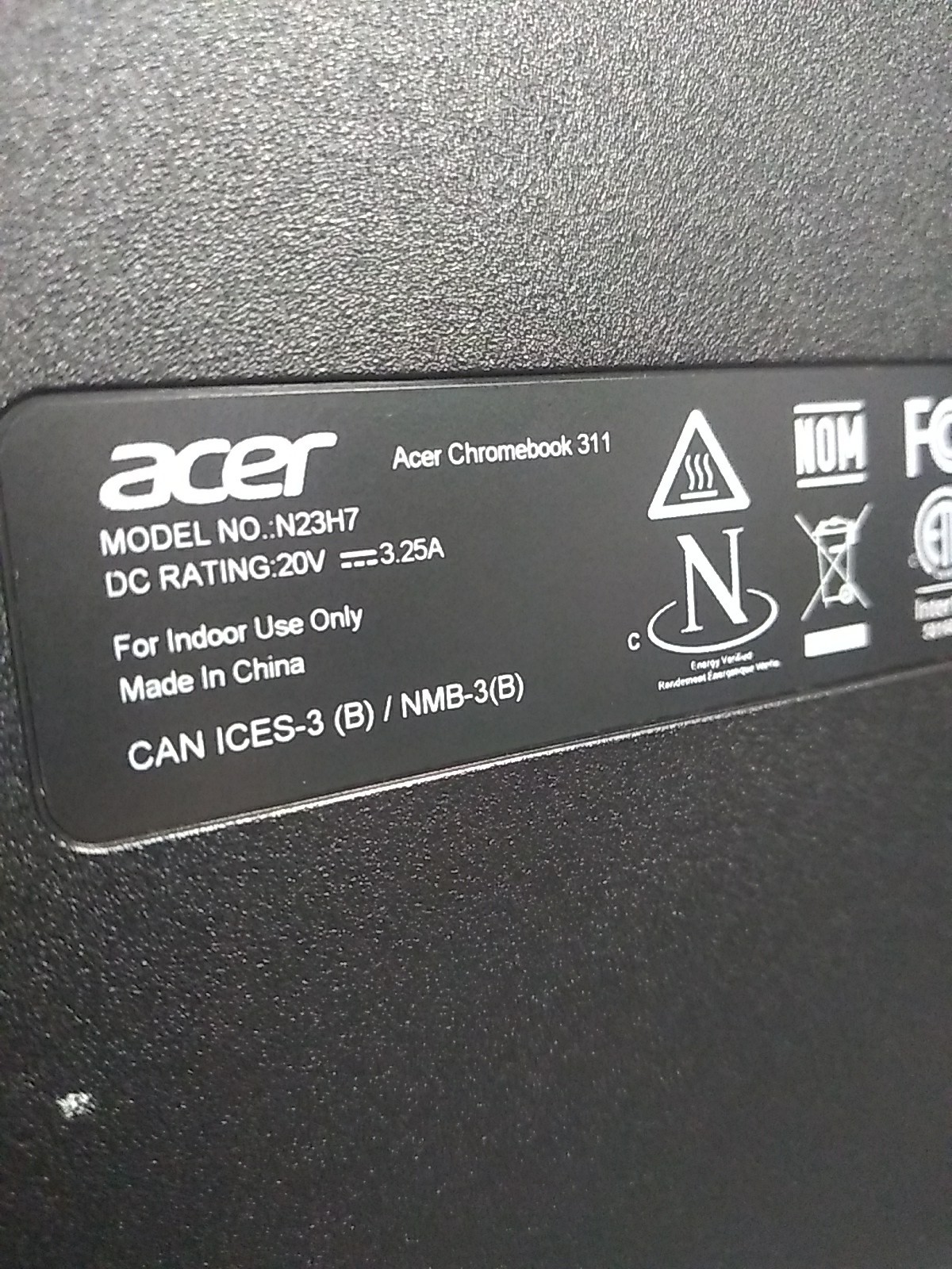 Acer Chromebook 311 Laptop Model-N23H7 ~ School Locked For Parts or Repair! Mint