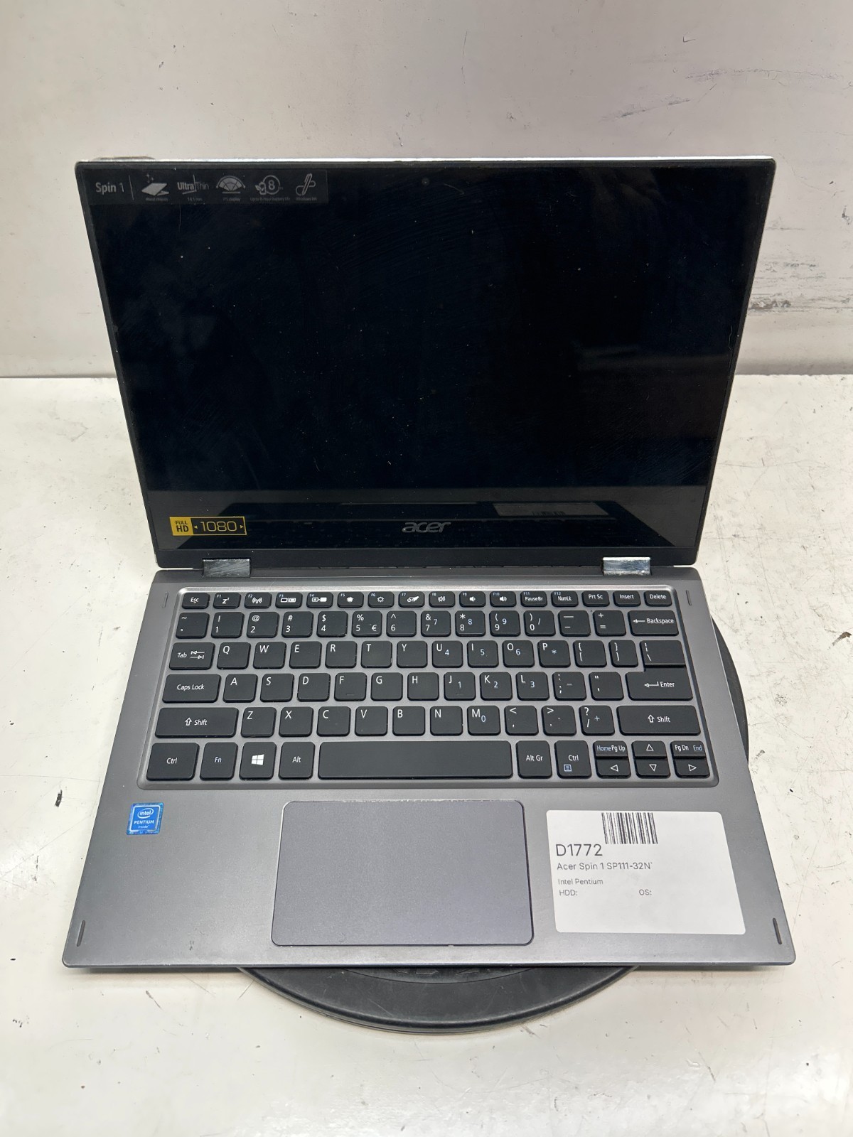 Acer Spin 1 SP111-32N Intel Pentium NO RAM NO HDD NO BAT – FOR PARTS