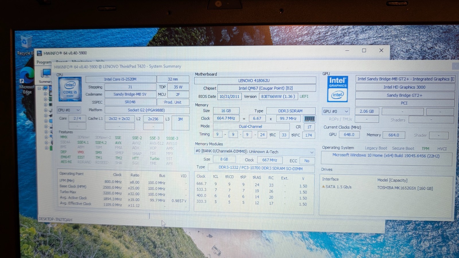 Lenovo IdeaPad 130-15AST i5-2520M 16GB RAM 150GB