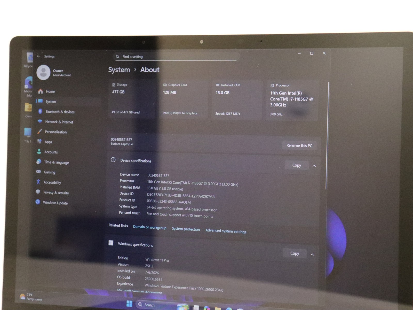 Microsoft Surface Laptop 4 1958 13.5″ Touch Ryzen 5 4680U 16GB 256GB NVMe As Is