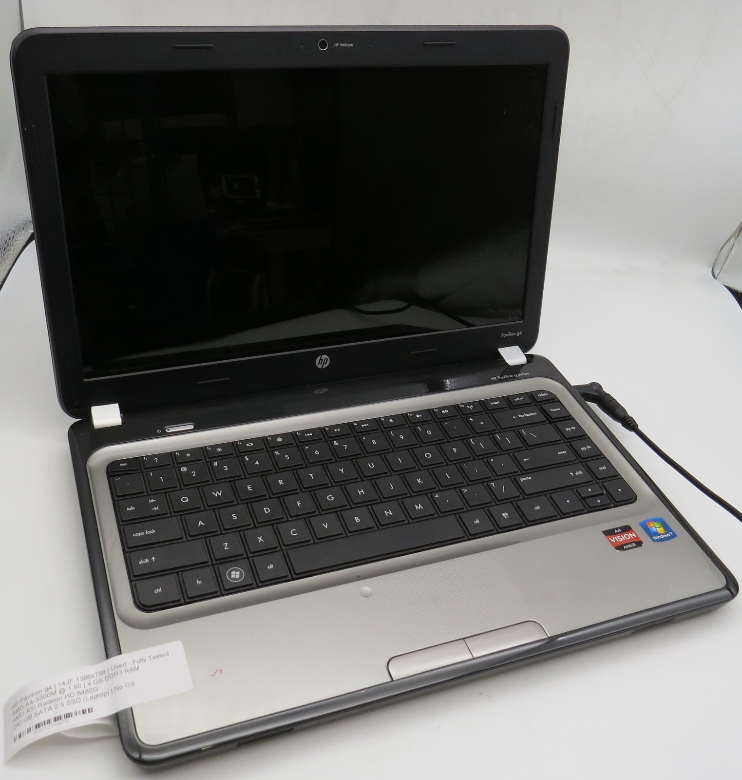 HP Pavilion G4-14″-AMD A4-3300M@1.9GHz-4GB DDR3 RAM-240GB 2.5 SSD-NO OS *READ*