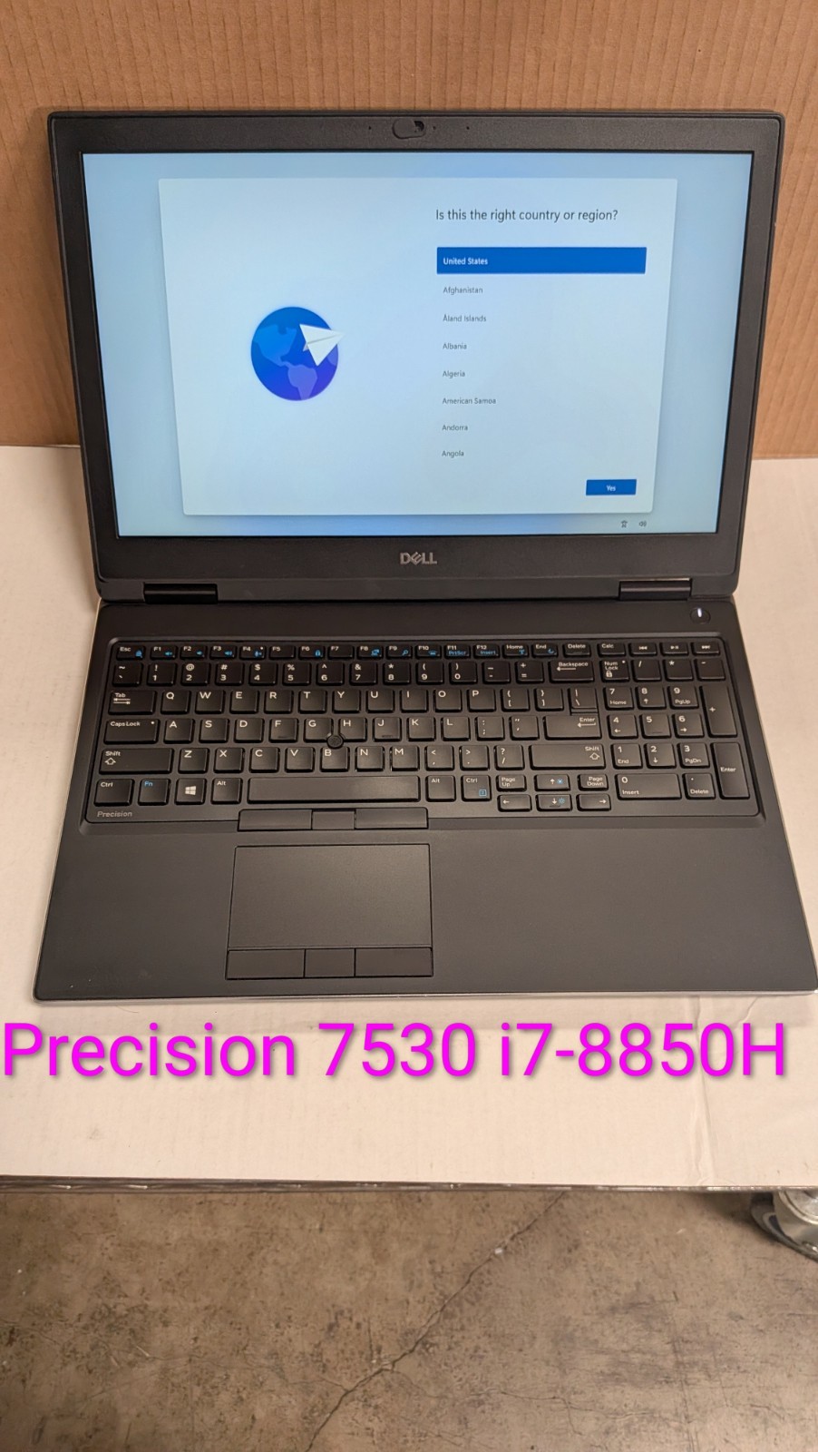 Dell Precision 7539 15.6″ FHD i7-8750H 32GB Ram 512GB Quadro P2000 W11P W/AC