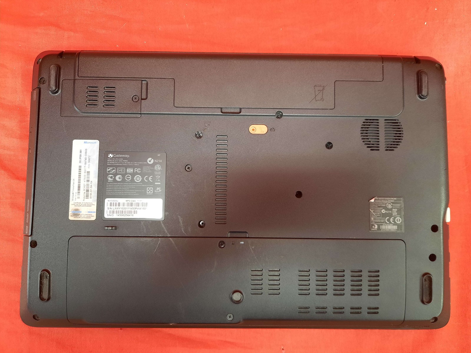 Broken Gateway NV55SO Laptop 15.5 Inch Black Notebook 0309