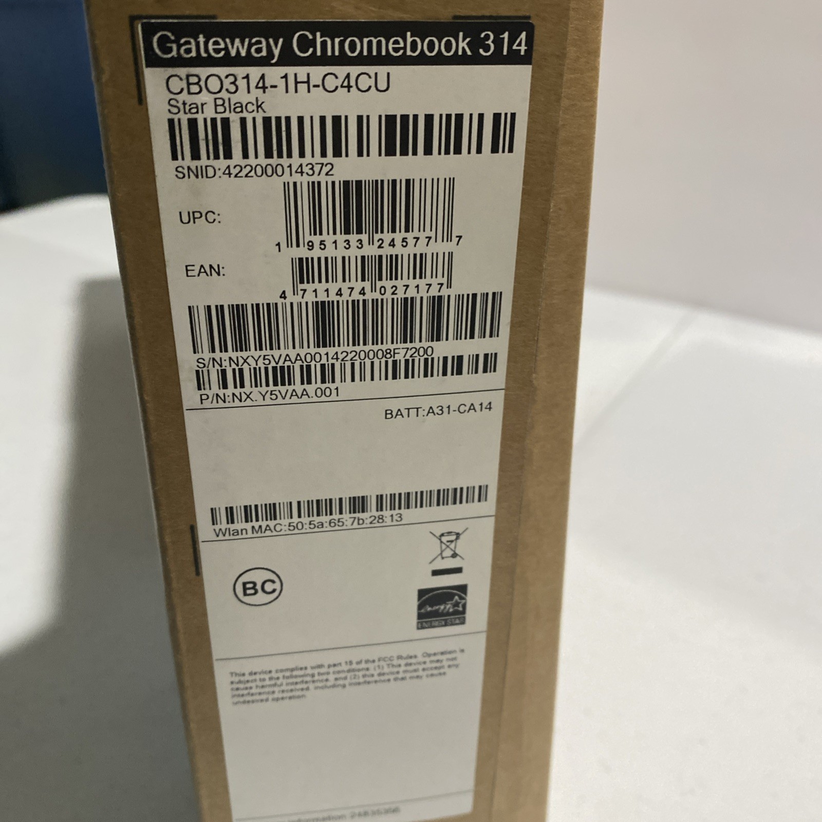 Acer Gateway Chromebook 314 CBO314-1H-C4CU 14″