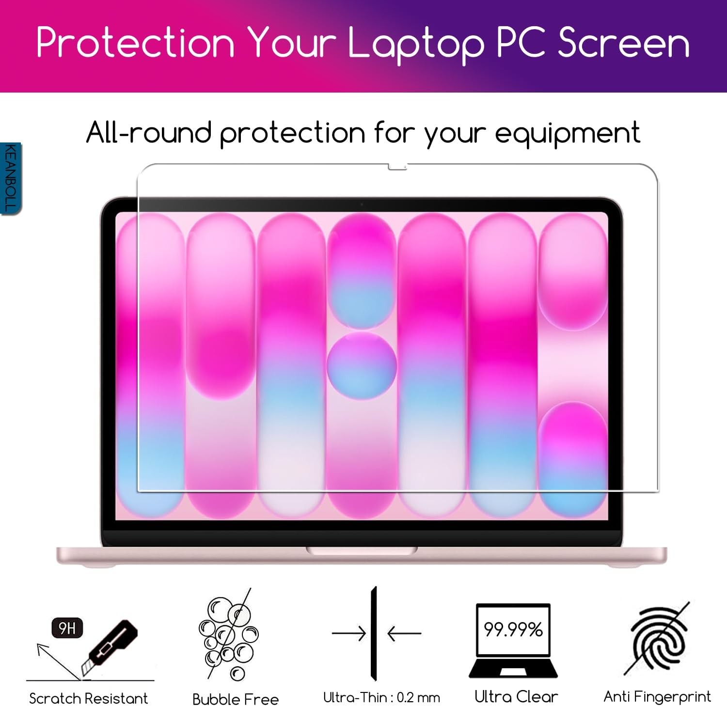 Tempered Glass Screen Protector for 2026 Apple MacBook Neo 13″ – 2 Pack, Anti Sc