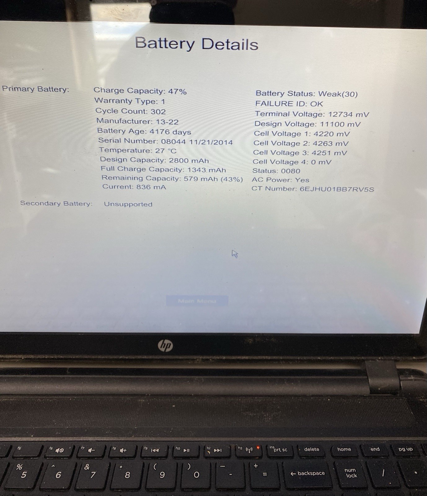 HP 15-f162dx Intel i3-4030U 6GB RAM 750GB HDD Win. 10 Home *bad battery/screen