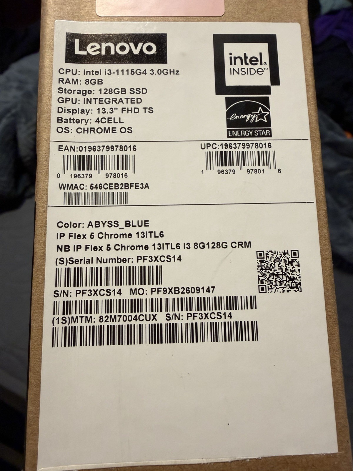 *NEW & SEALED* Abyss_Blue 13.3”Lenovo Chromebook IP Flex 6 8GB RAM 128GB SSD