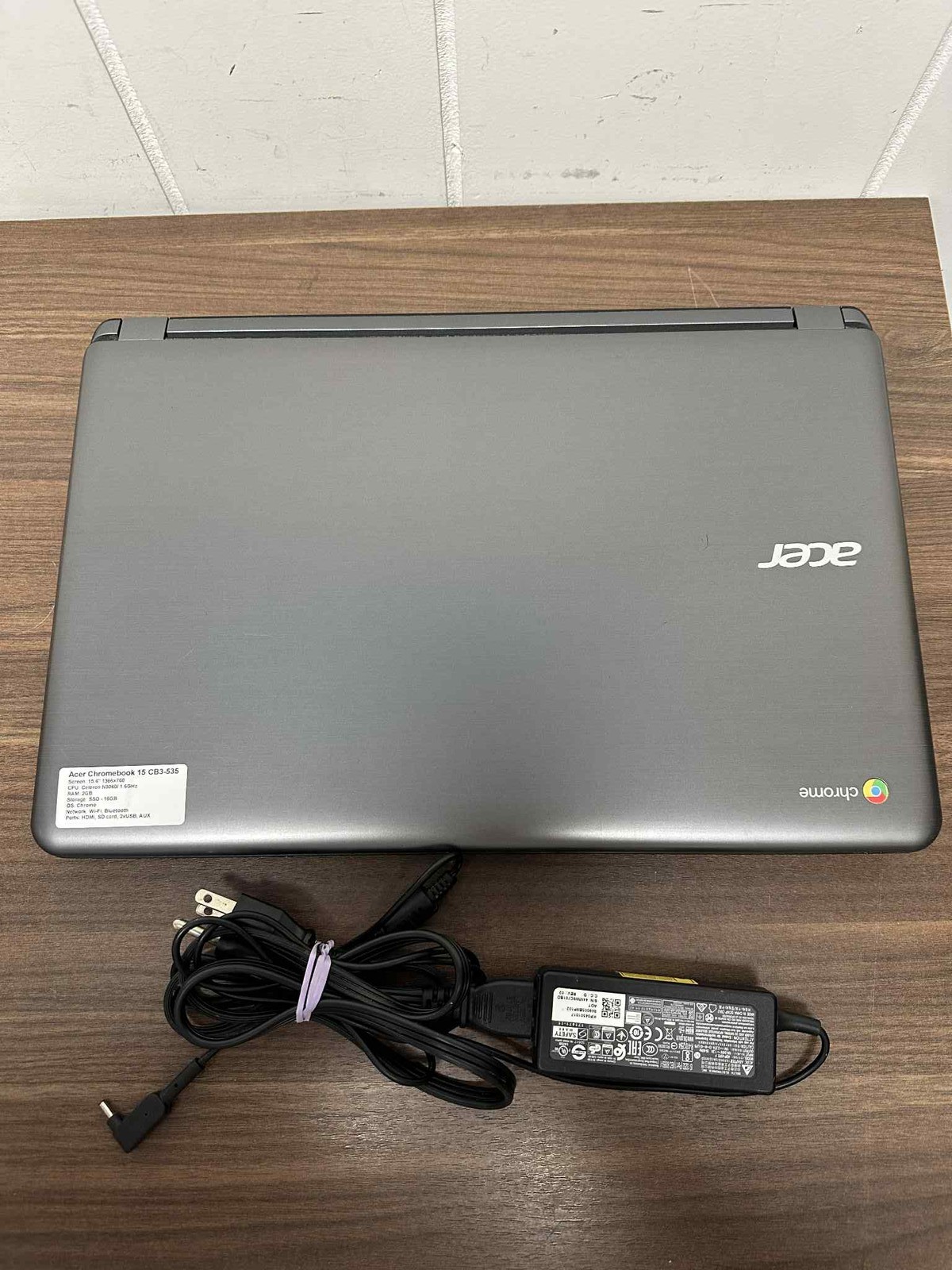 Acer Chromebook 15 CB3-535 15.6 Inch Celeron N3060 1.6 GHz 2 GB RAM 16 GB